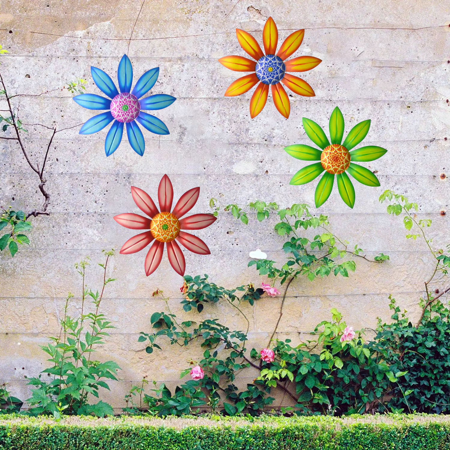 Décoration d'art mural tournesol : tournesol en métal de 6
