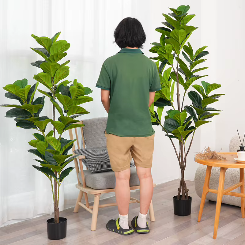 Plantes de sol artificielles au toucher réaliste avec pot
