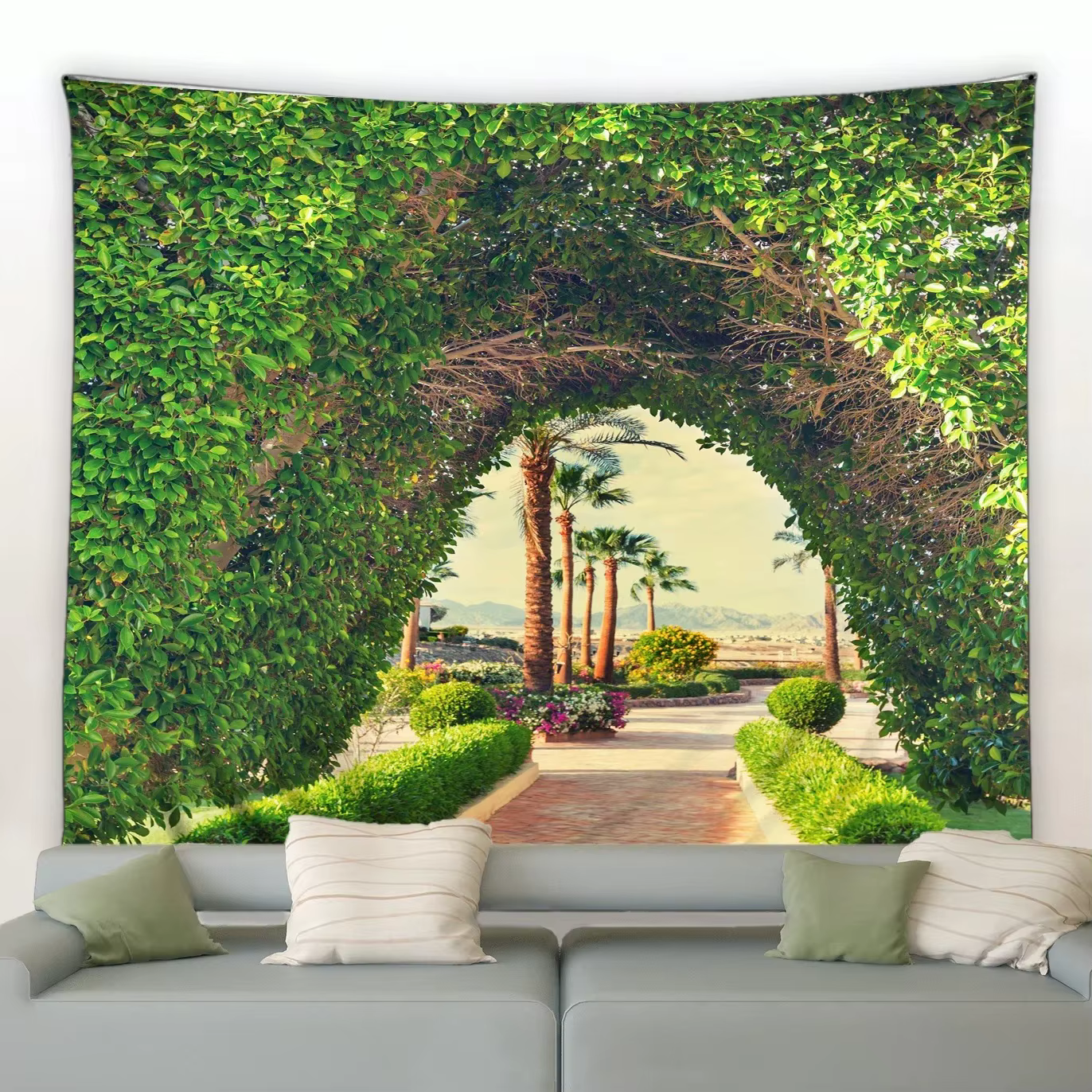 Tapisserie de fleurs de jardin de printemps, décor mural, maison, salon