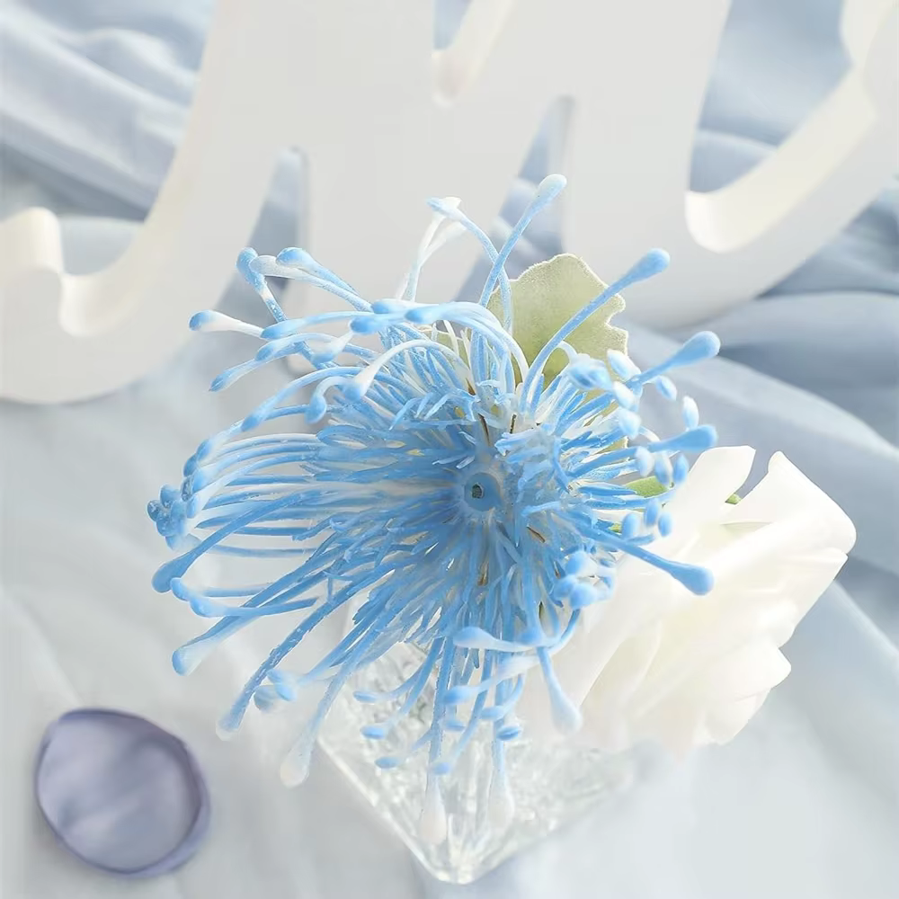 AUSOGO – Coffret de fleurs artificielles bleu poudré