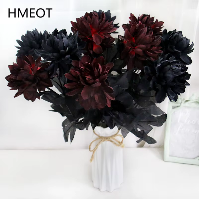 Branche de fleur artificielle Dahlia noire Bourgogne