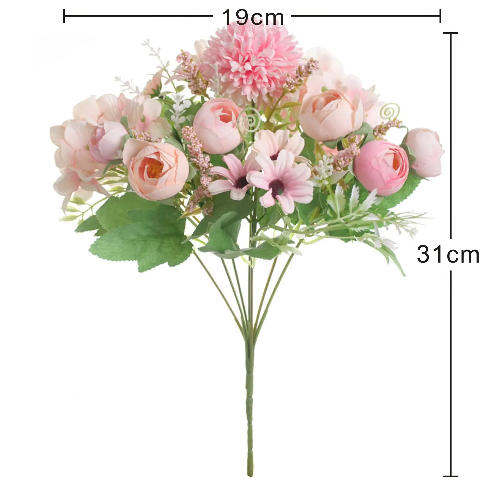 Bouquet de fleurs d'hortensia artificielles à 7 têtes