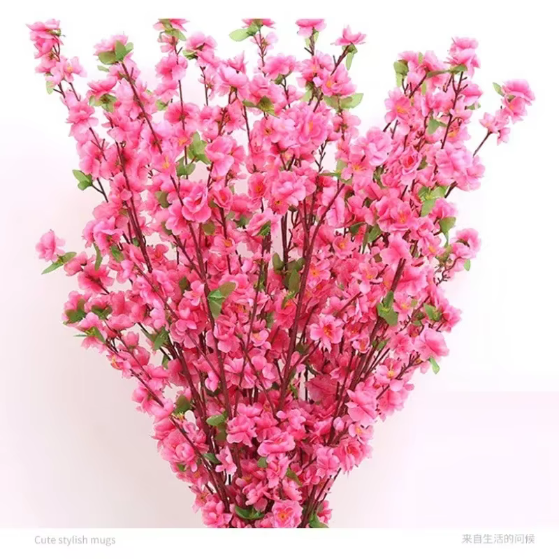 Fleur de pêche artificielle pour salon