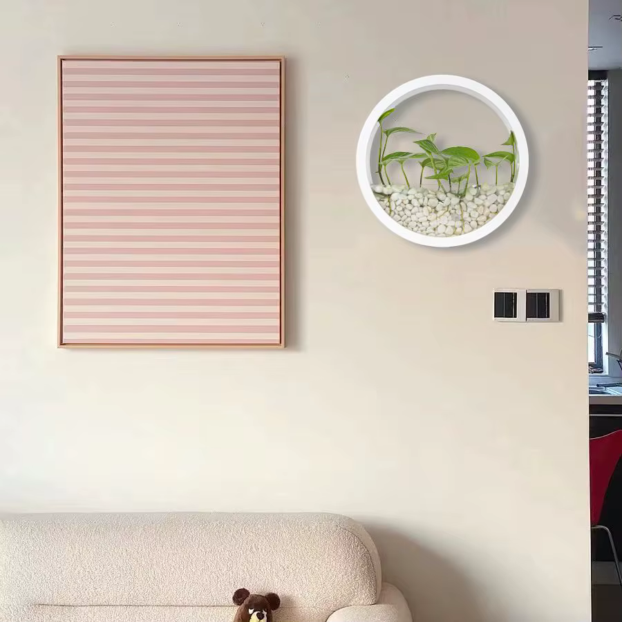 Vase rond mural pour plantes succulentes