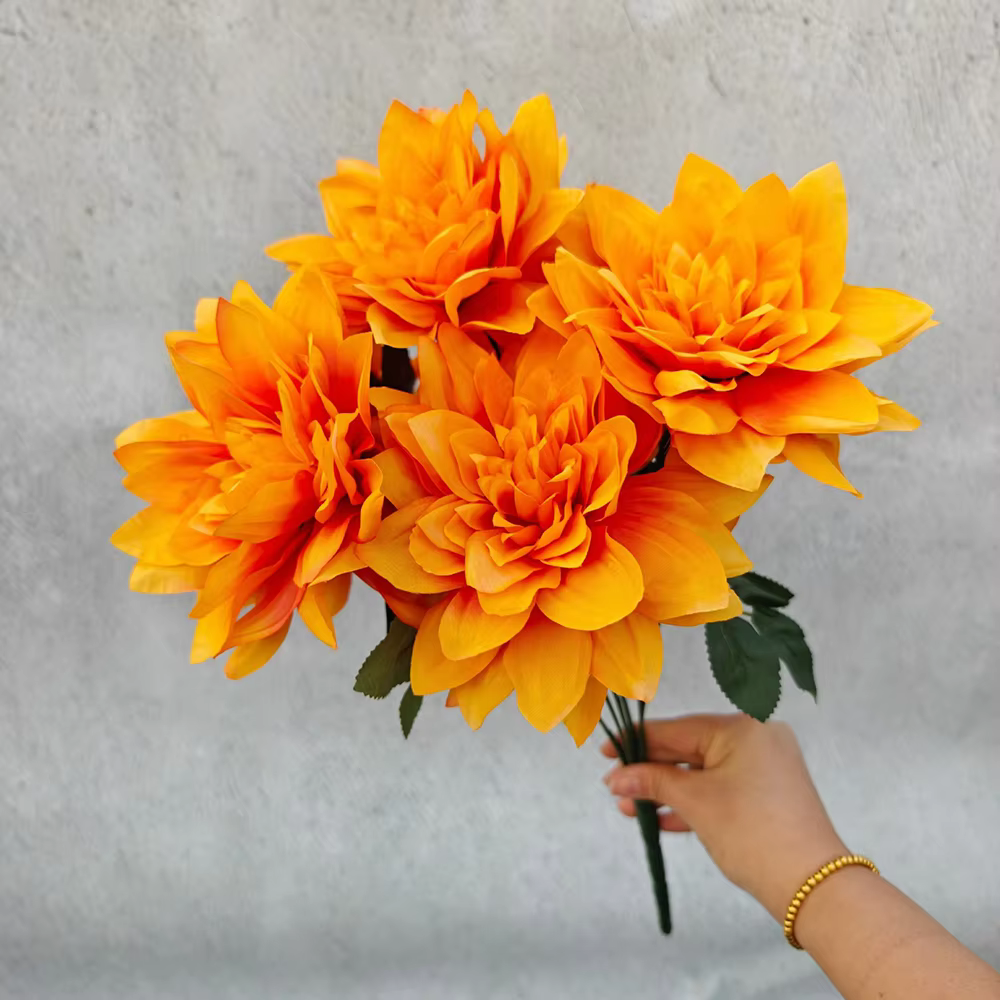 Fleurs artificielles de Dahlia à 7 têtes