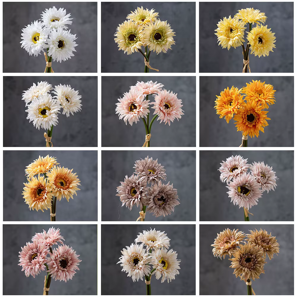 Fleurs artificielles en soie de marguerite Gerbera de 11 pouces