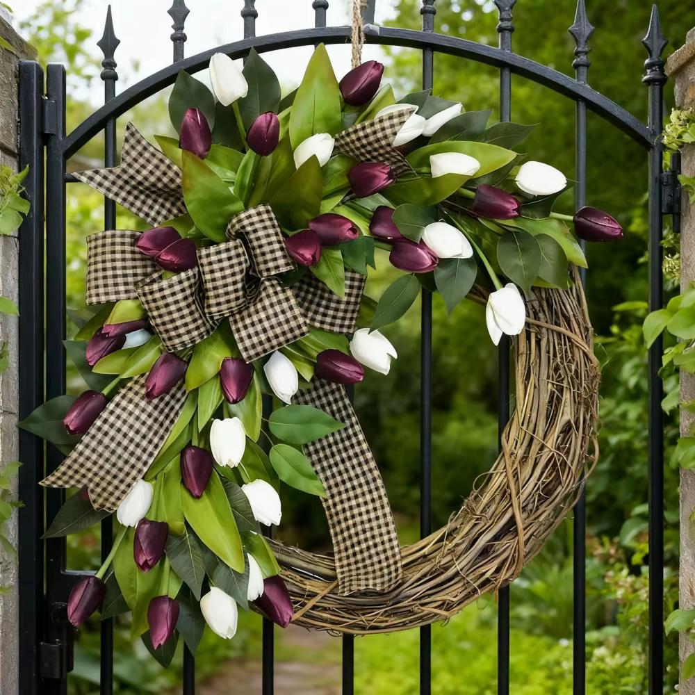 Couronne de tulipes de printemps