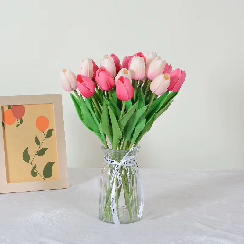 Fleurs de tulipes artificielles en silicone