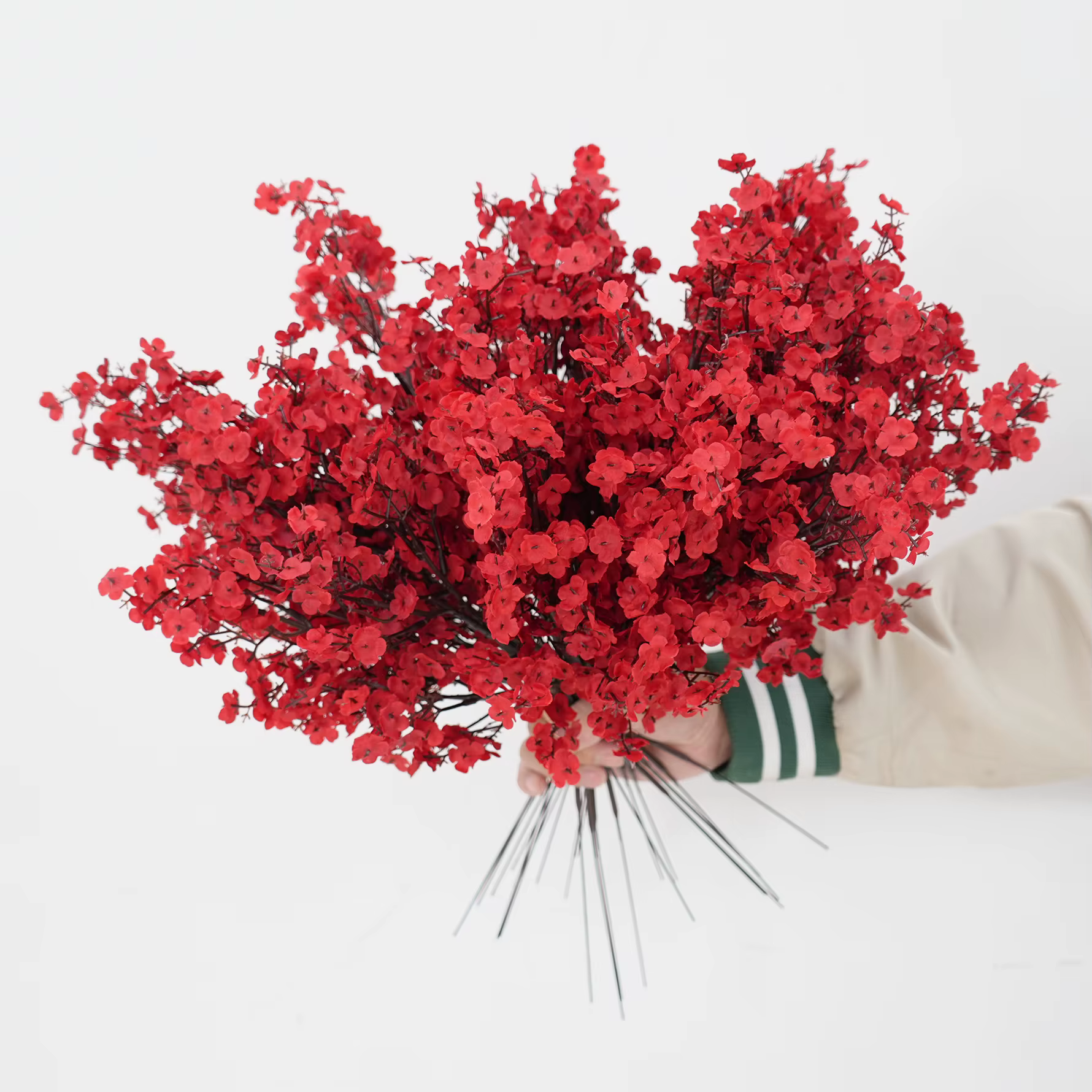 Branche de fleur de souffle de bébé rouge romantique