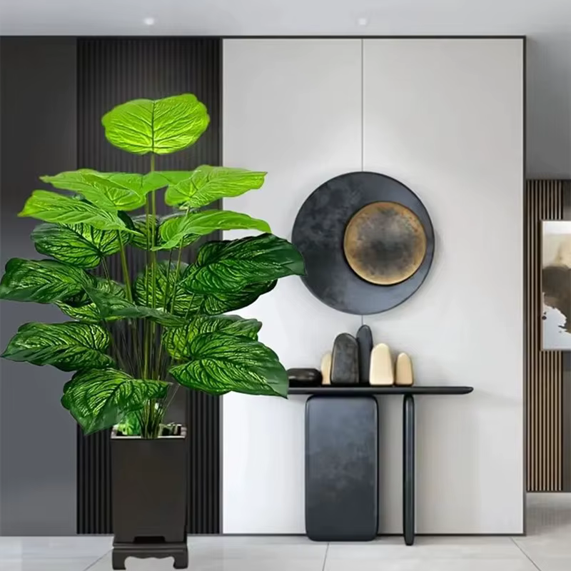 18 grandes feuilles de plante tropicale artificielle