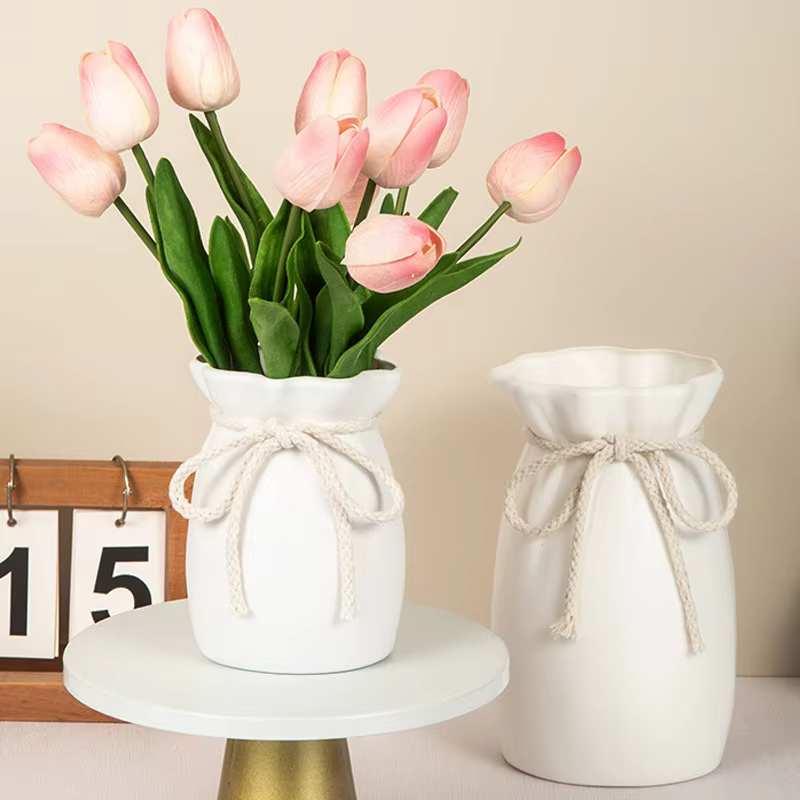 Vase à fleurs en plastique Design avec nœud