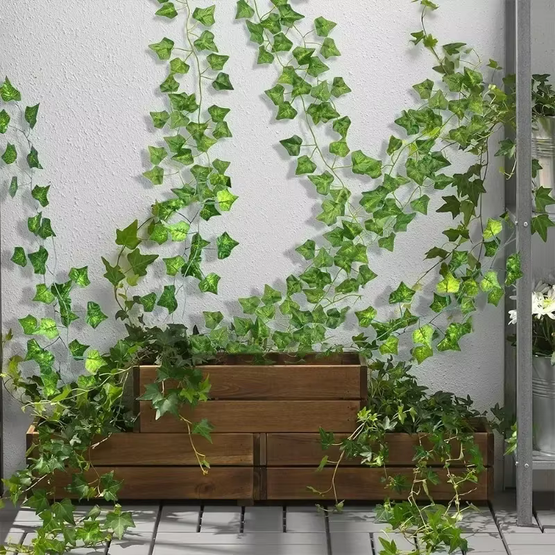 Guirlande de feuilles de lierre vert artificielles 12/2M