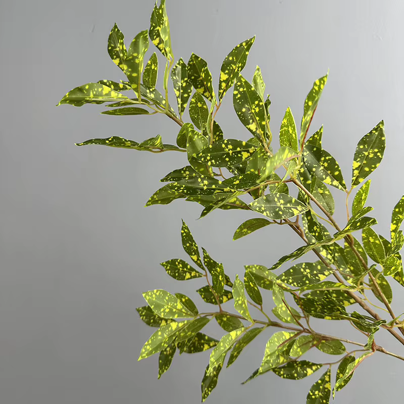 5 pièces de plantes artificielles vertes en bois et plastique