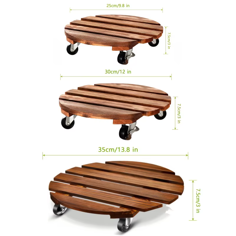 Support de plante à roulettes avec roues