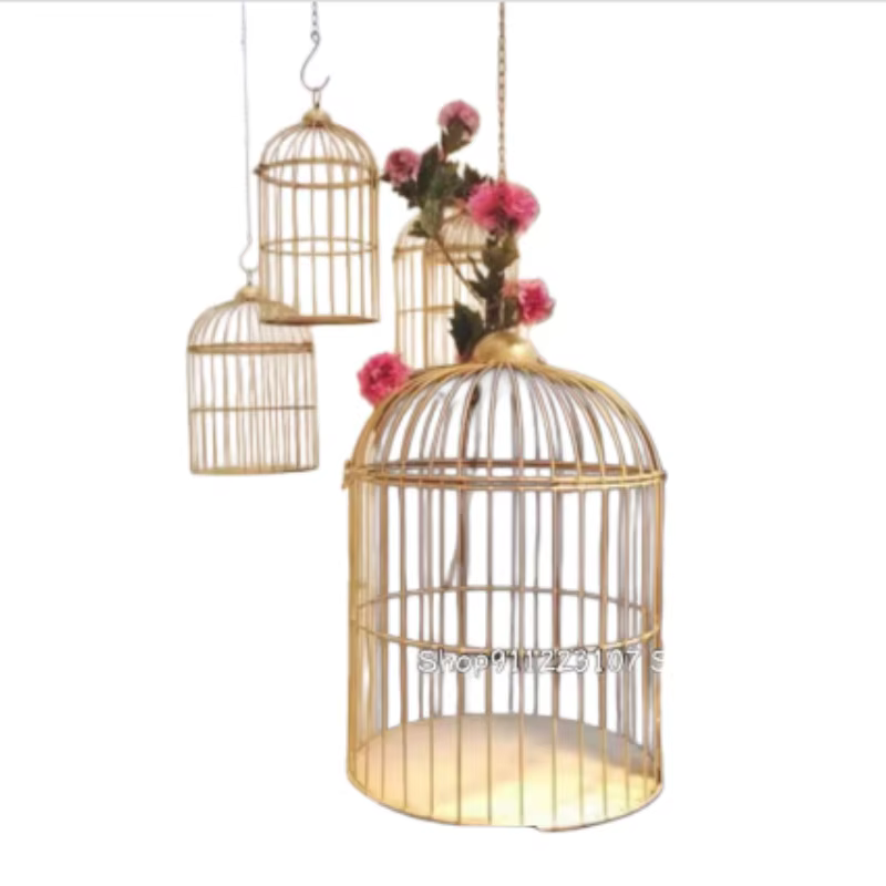 Cage à oiseaux en fer rétro européen