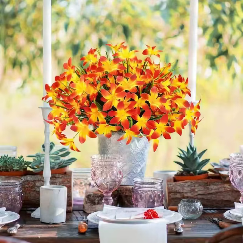 Bouquet de 20 fleurs artificielles en soie