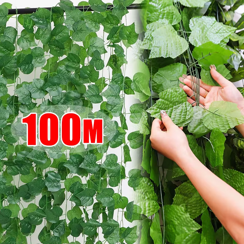 Plante artificielle feuille de lierre vert guirlande murale en soie suspendue vigne maison jardin décoration fête de mariage bricolage fausses feuilles de couronne