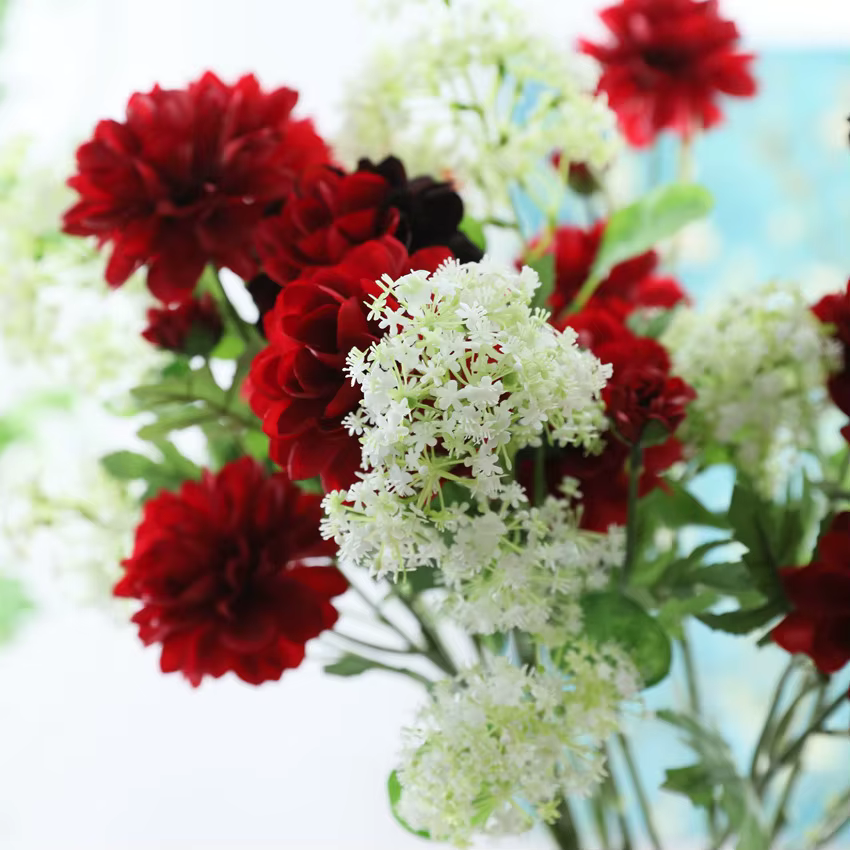 Fausses Fleurs d'Hortensia Artificielles à 2 Têtes