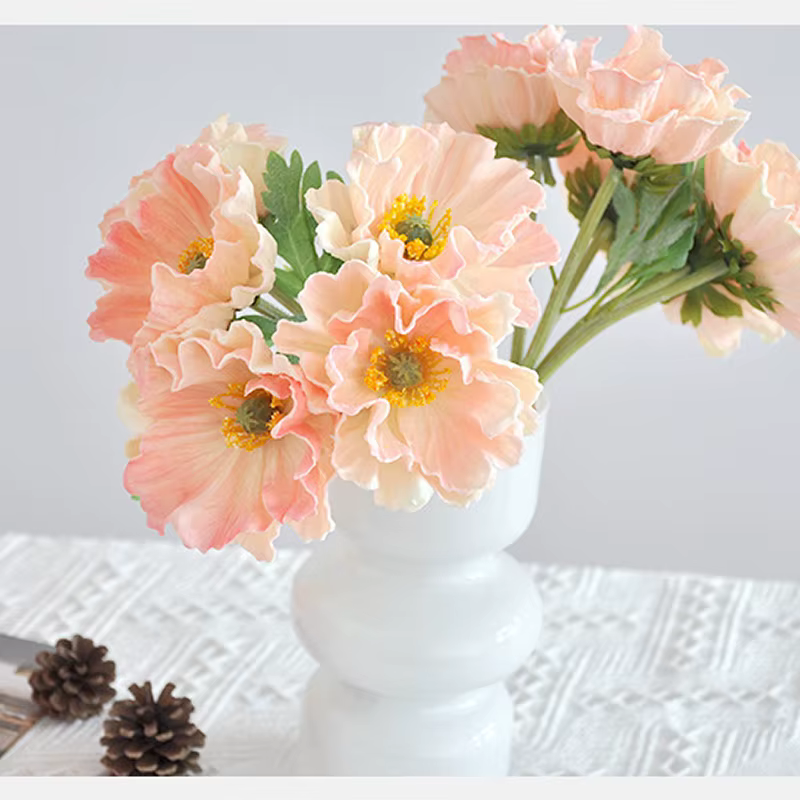 Fleur artificielle de coquelicot de maïs en silicone PU