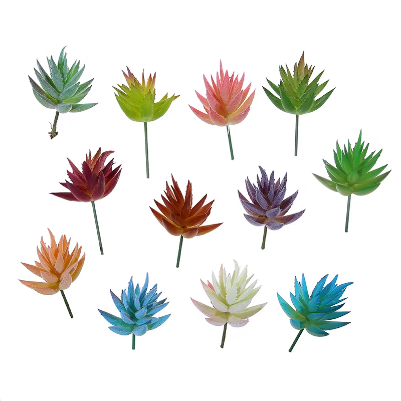 Plantes succulentes artificielles floquées