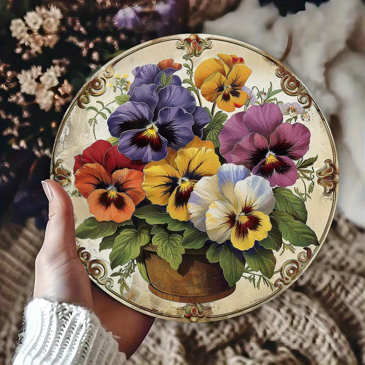 Jardinière ronde en bois 8 pouces 2D