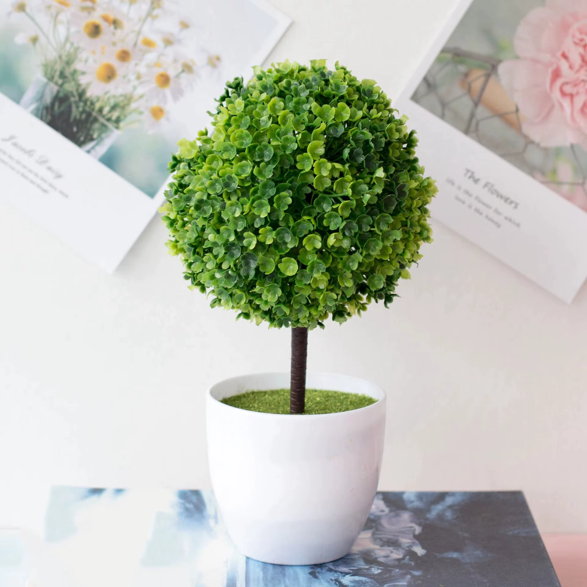Boule de neige artificielle bonsaï arbre plante en pot pour la maison bureau mariage et Festival décor réaliste Mini ornement en pot
