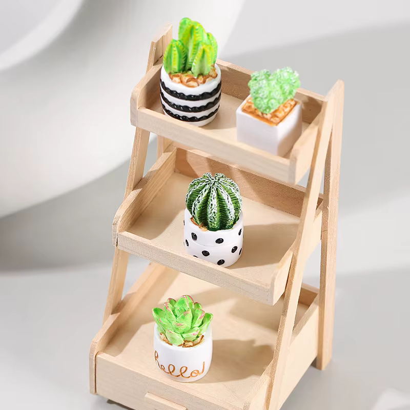 4 pièces/ensemble de Mini ornements succulents en pot
