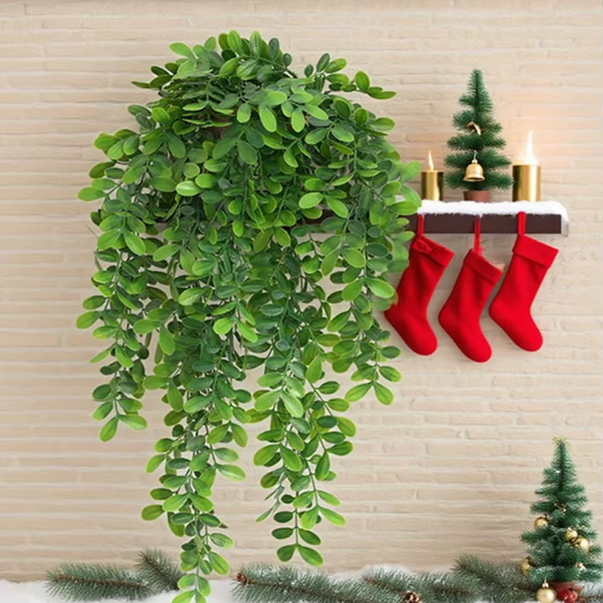 5Pcs Artificielle Ivy Plantes Feuille De Mariage En Plein Air De Noël Maison Chambre Décor UV Protection Balcon Jardin Arche Mur Tenture Couronnes