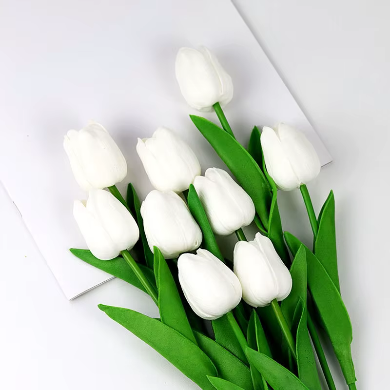 Bouquet de tulipes artificielles en PU au toucher réel