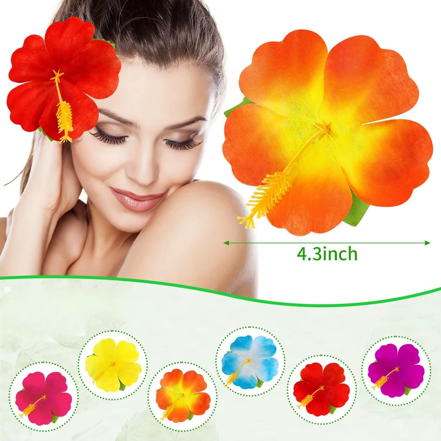 24/48 fleurs d'hibiscus artificielles