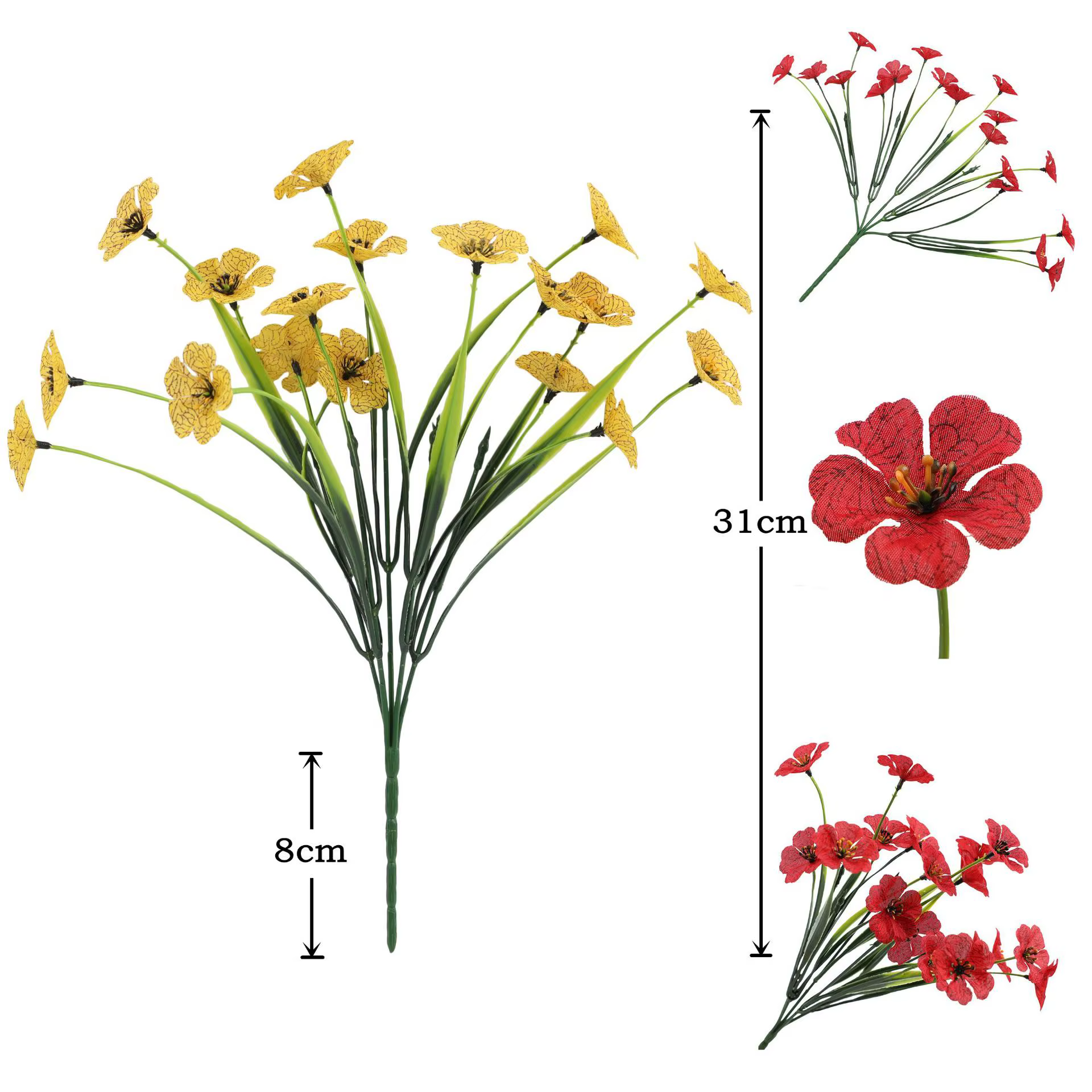 Fleurs artificielles violettes durables résistantes aux UV