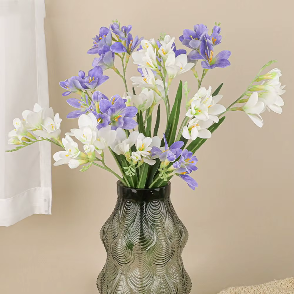 2 Fleurs artificielles de freesia réalistes faites à la main