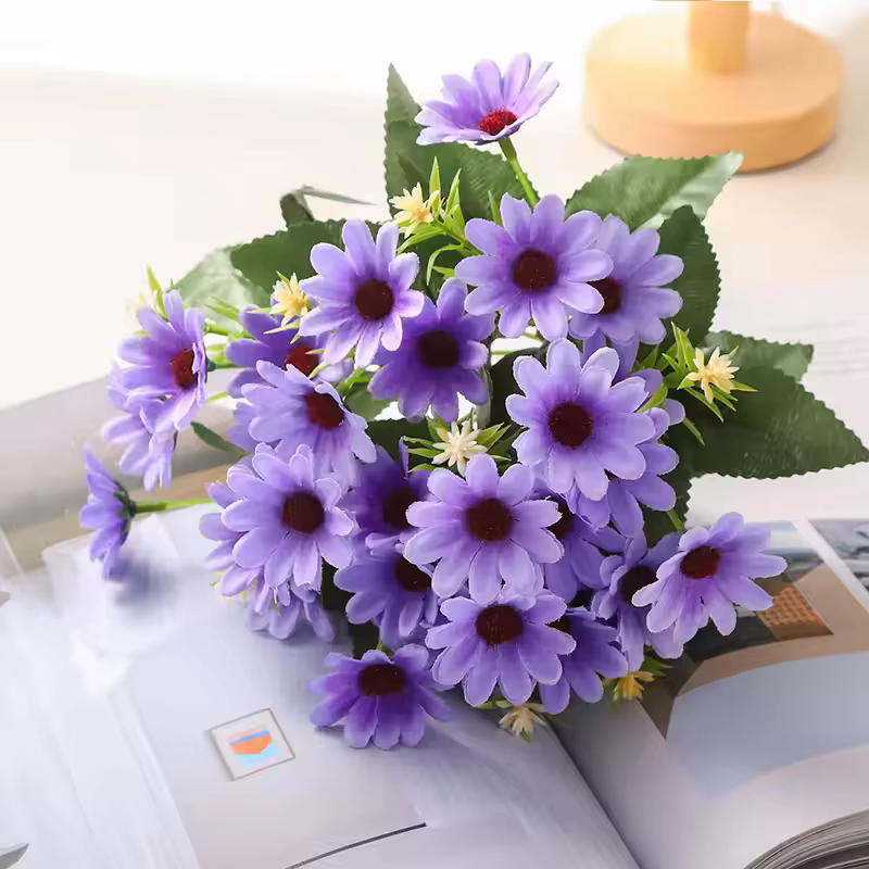 5 Tiges de fleurs artificielles marguerites