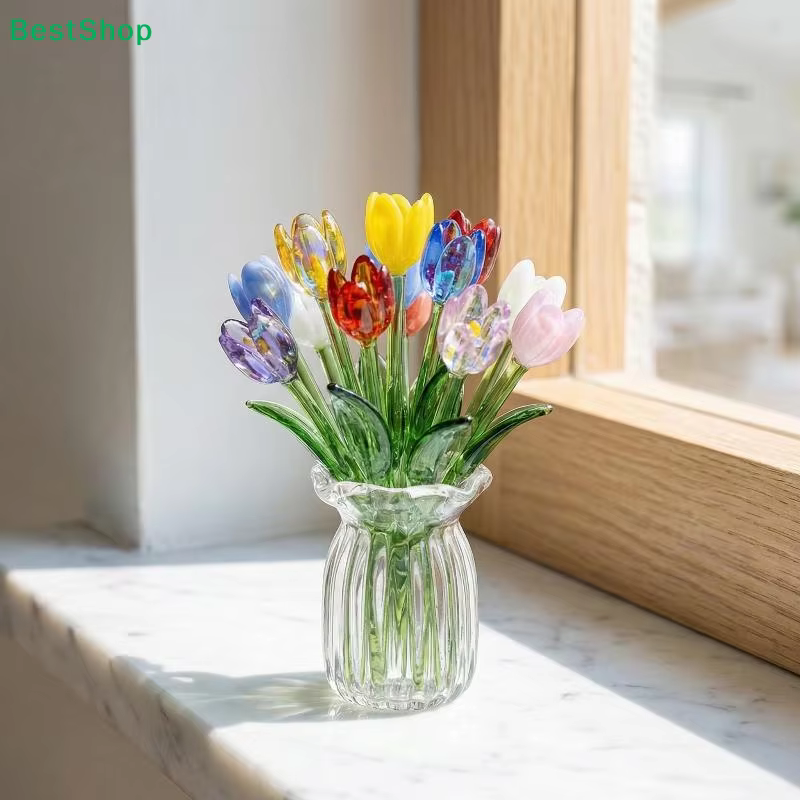 〔Liy〕Mini Fleurs en Verre Réalistes