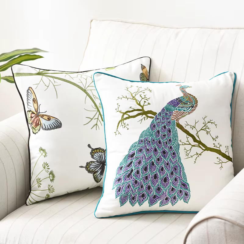 Housse de coussin papillon 45x45cm