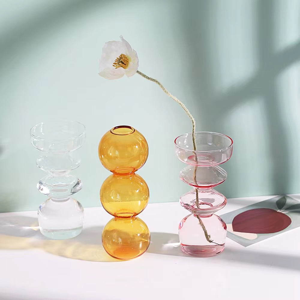 Vase en verre pour plantes hydroponiques