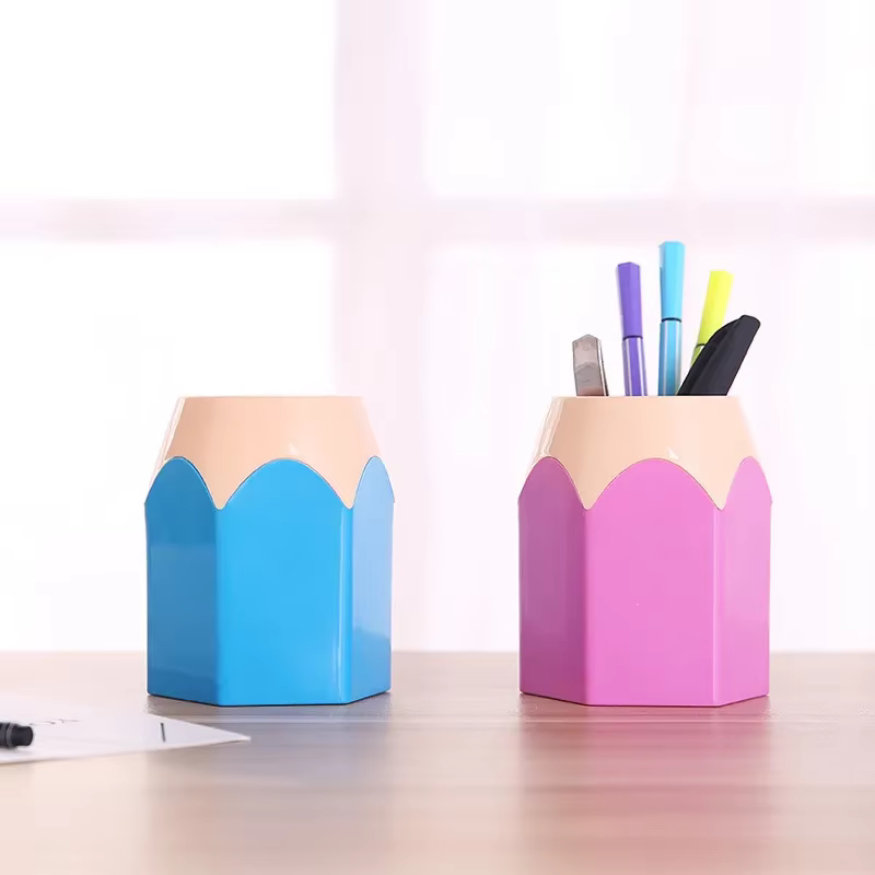 Porte-stylo en forme de crayon, 1 pièce, support de rangement pour stylos, organisateur de papeterie de bureau, fournitures scolaires pour enfants