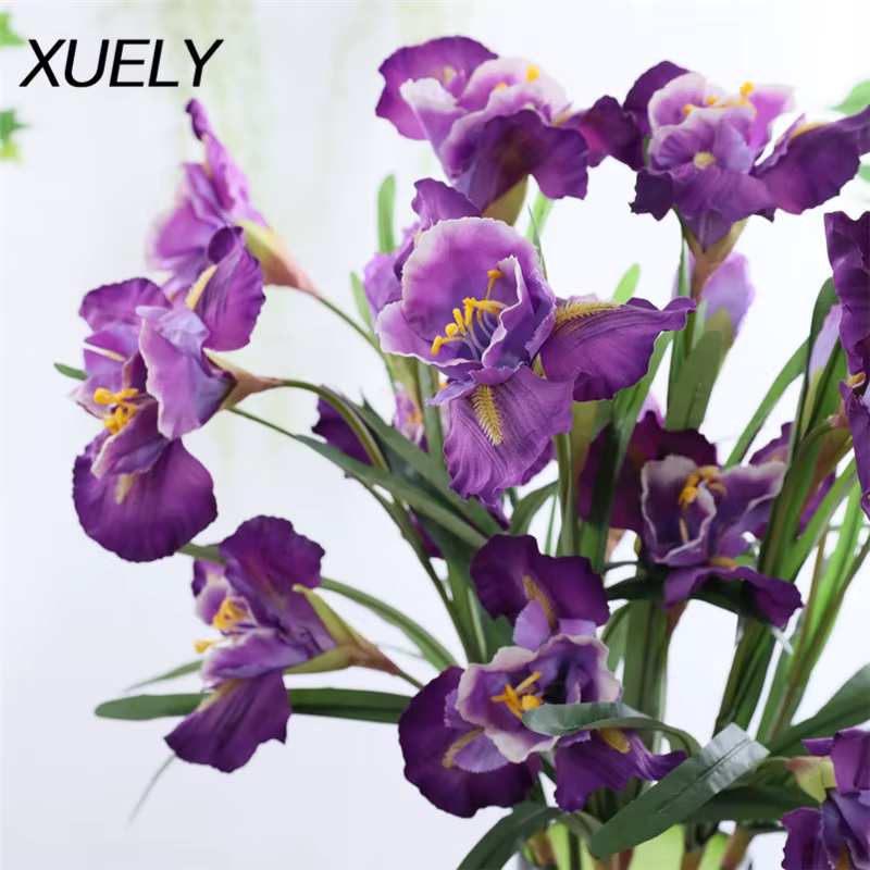 Fleurs d'iris artificielles en soie