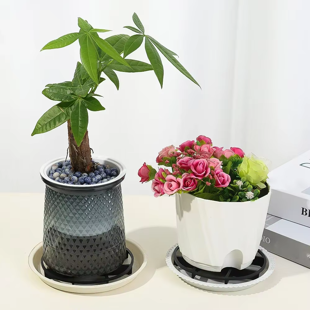Pot de fleurs en plastique pour intérieur et extérieur