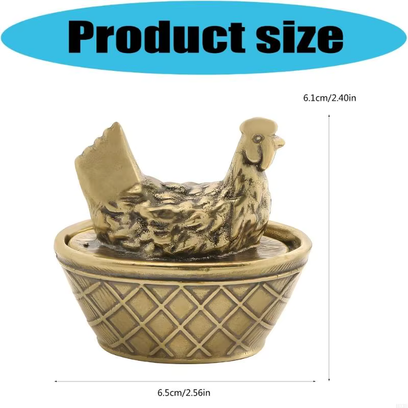 Figurine poule en laiton élégante