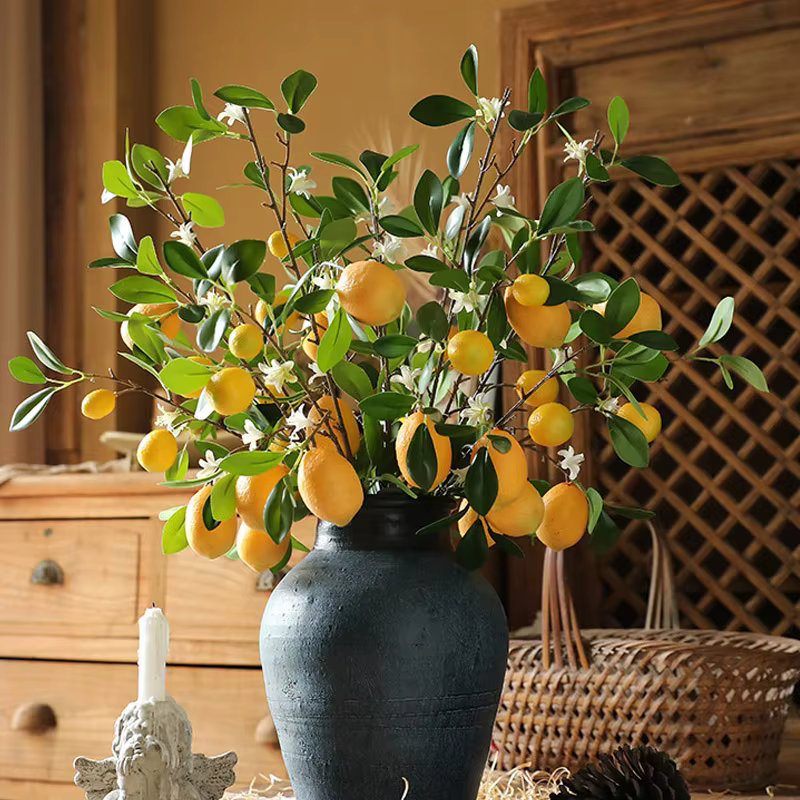 1 branche de citron artificielle avec fruits