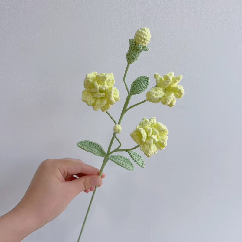 Bouquet de fleurs de jasmin au crochet en laine Pure tissée à la main