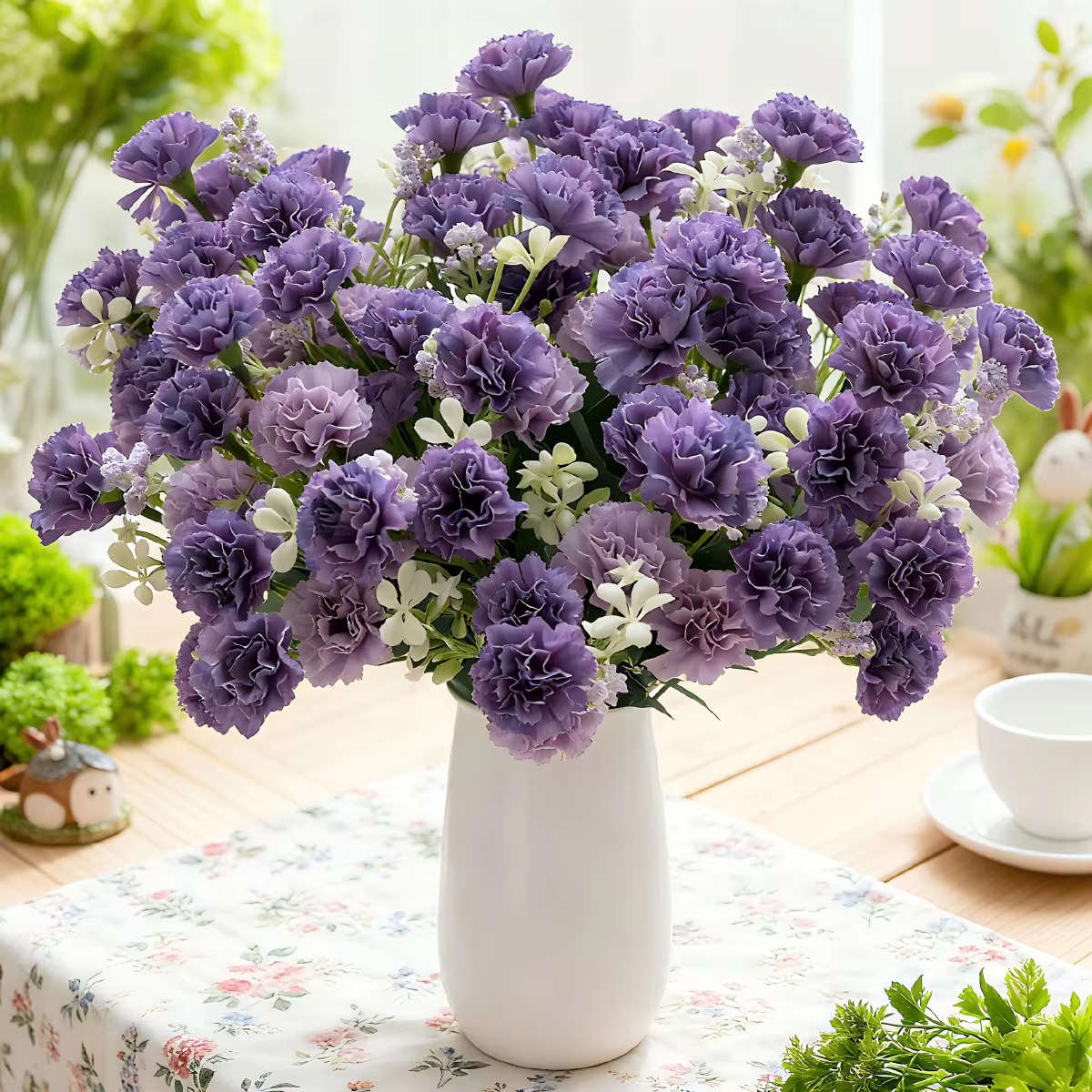 5 fourchettes 15 têtes de fleurs artificielles