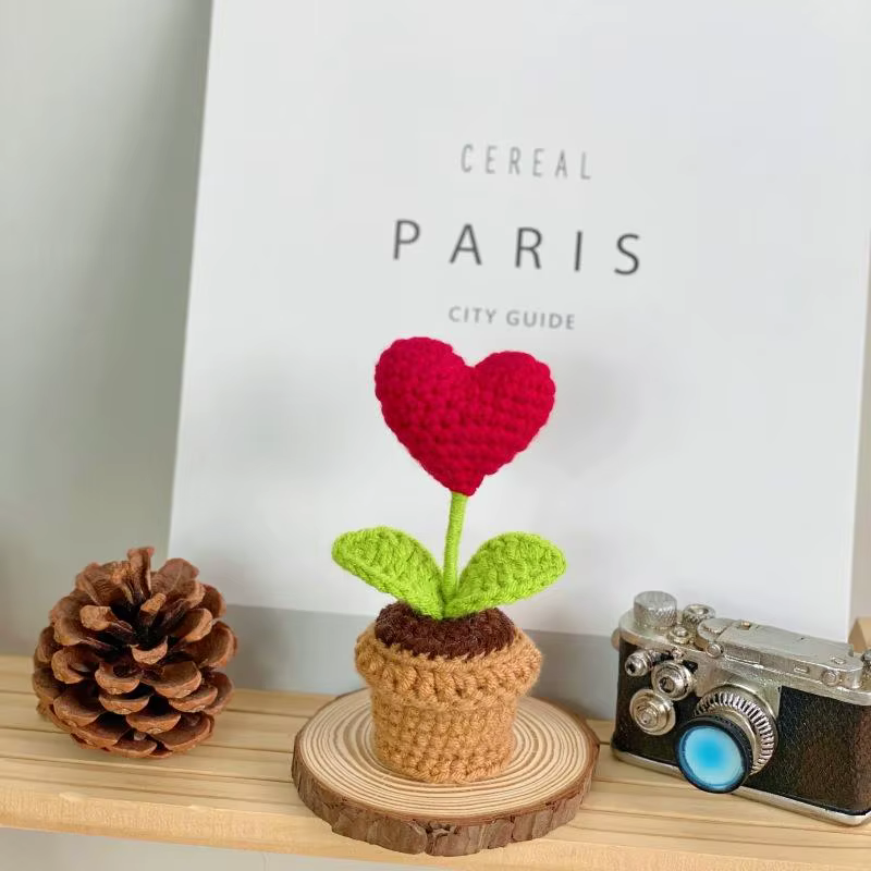 Petite plante en pot tissée à crochet