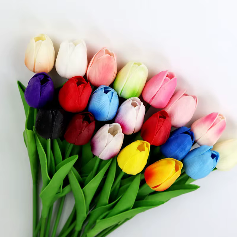 Bouquet de tulipes artificielles en PU au toucher réel