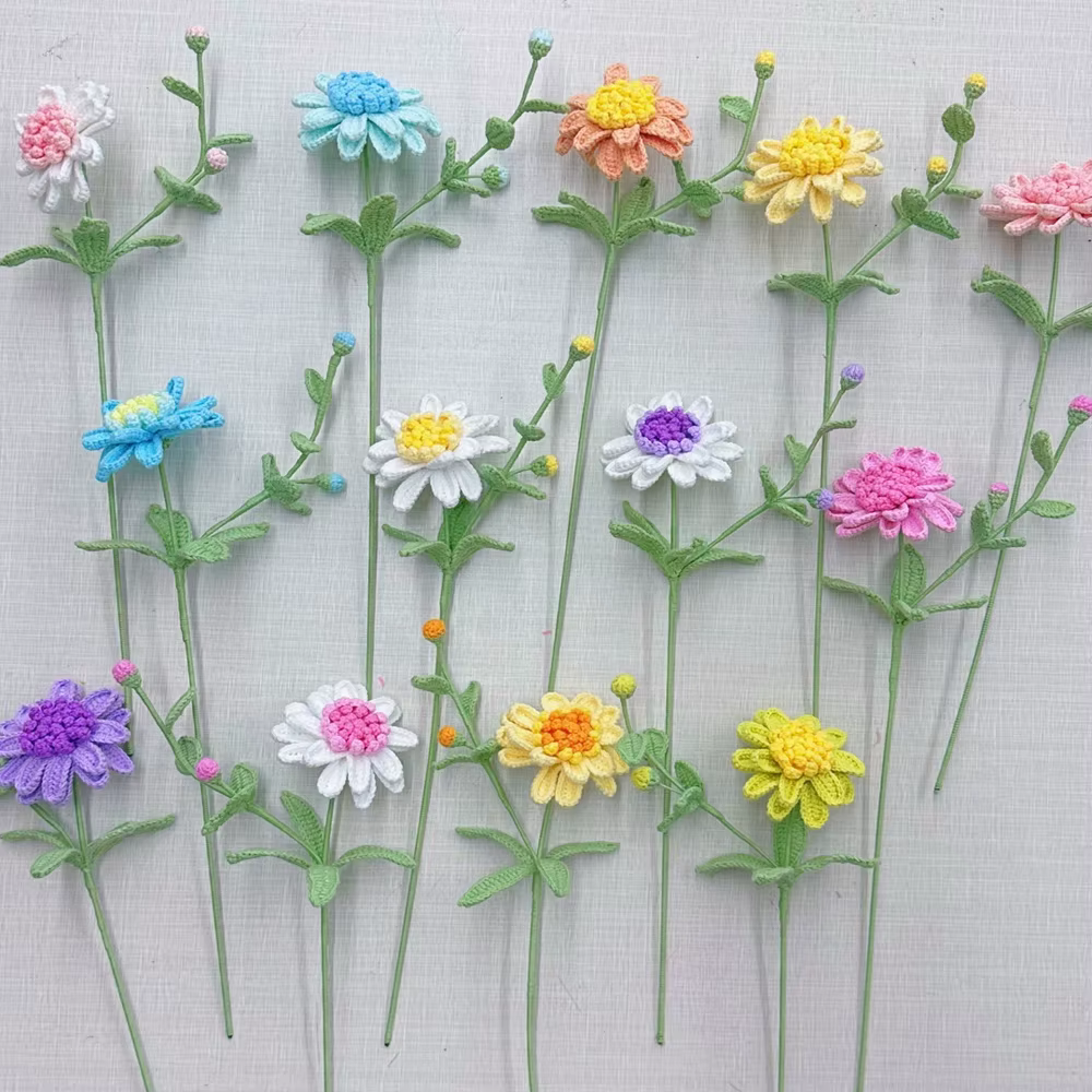 Bouquet de marguerites africaines au crochet