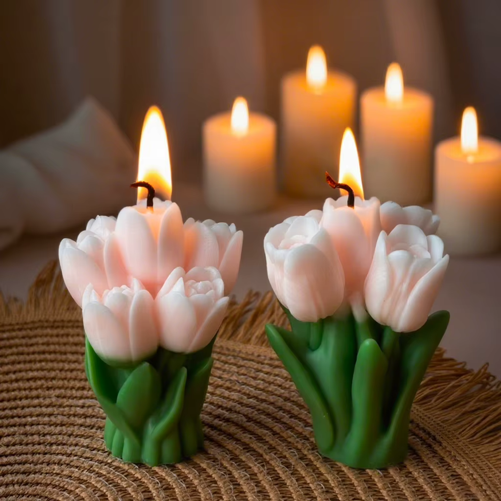 Bougie parfumée en forme de tulipe style Ins