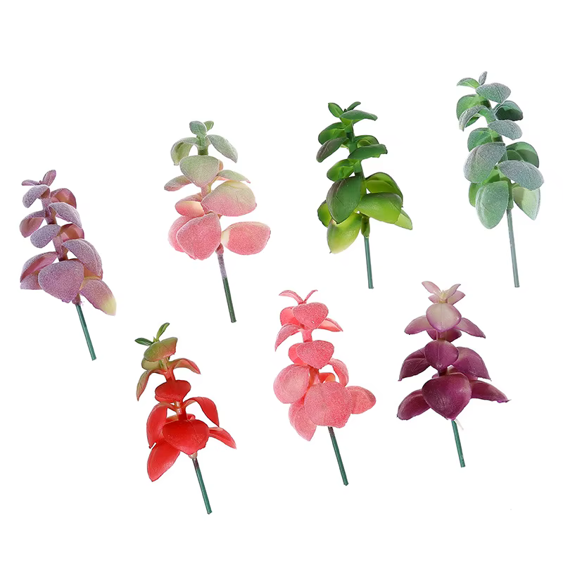 Plantes succulentes artificielles floquées