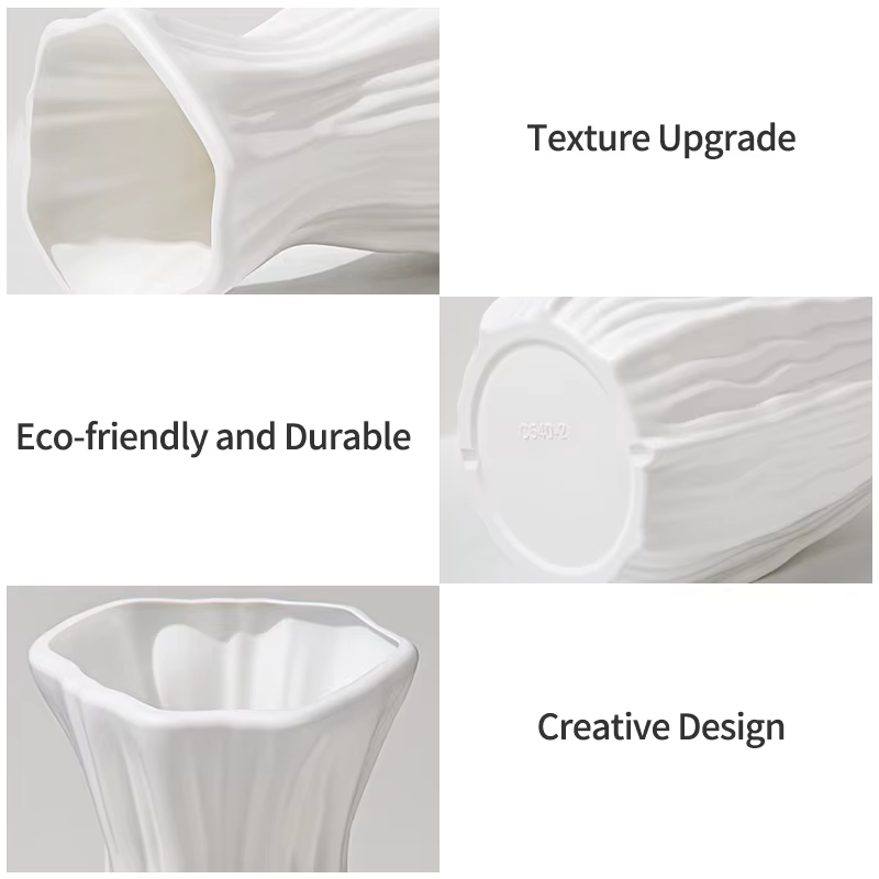 Vases en plastique style crème pour plantes et fleurs