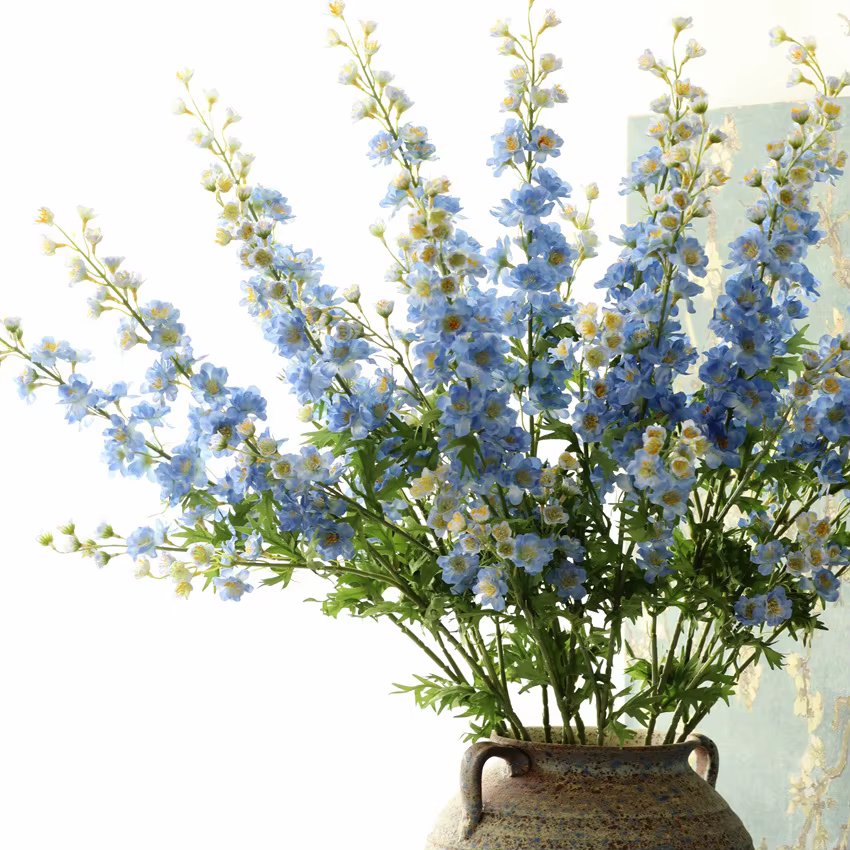1 pièces artificielle Larkspur Delphinium Ajacis Delbine Poisonweed fleurs en soie décor à la maison cadeau F1517